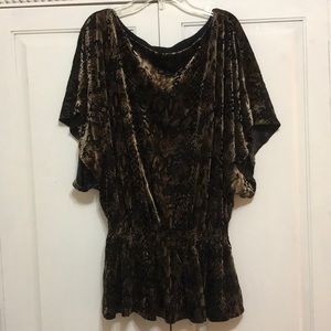 COPY - Snake velvet dolman sleeve peplum dressy